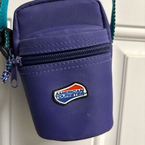 American Tourister Purple Travel Pouch with Teal Strap